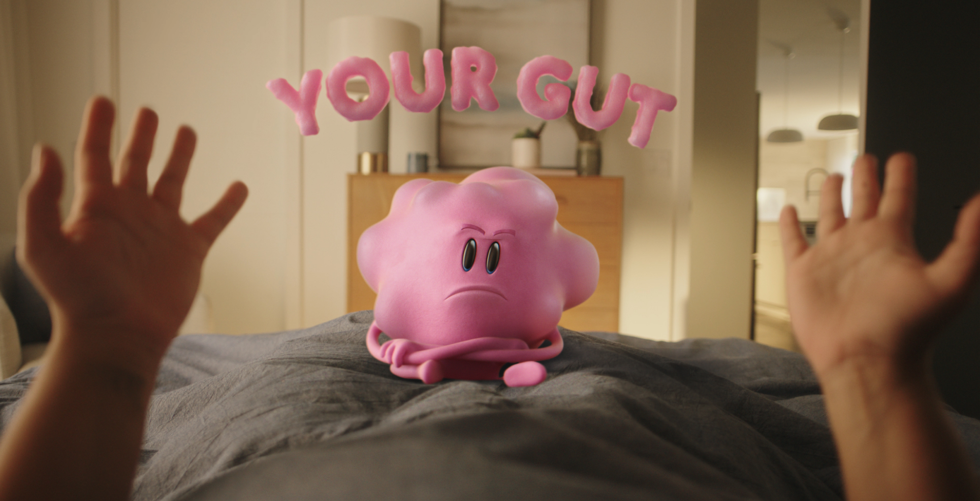 RELISTOR® (methylnaltrexone bromide) MU-MAN sitting on bed under "Your Gut" text